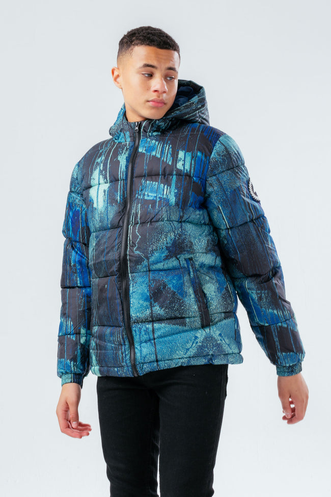 HYPE BLUE GRAFFITI BOYS PUFFER JACKET