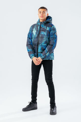 HYPE BLUE GRAFFITI BOYS PUFFER JACKET