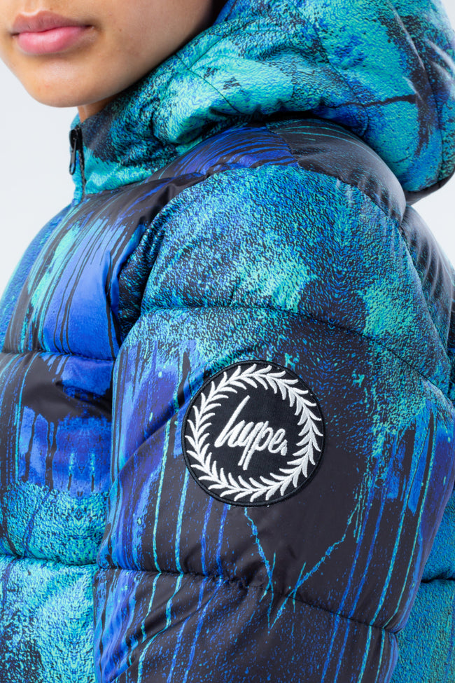 HYPE BLUE GRAFFITI BOYS PUFFER JACKET