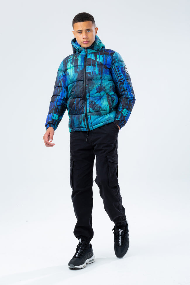 HYPE BLUE GRAFFITI BOYS PUFFER JACKET