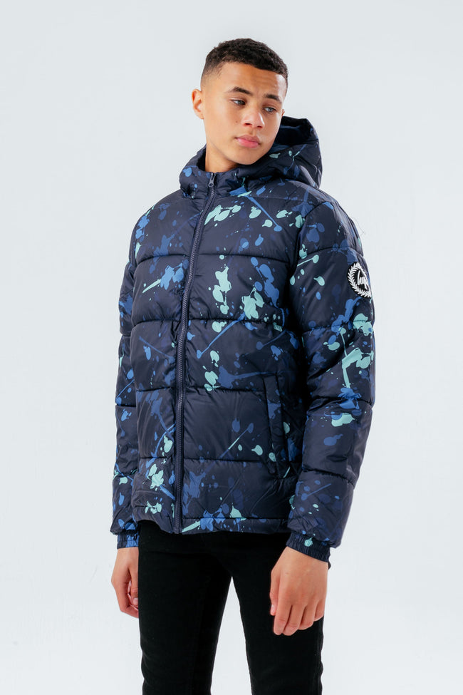 HYPE BLUE SPLAT BOYS PUFFER JACKET