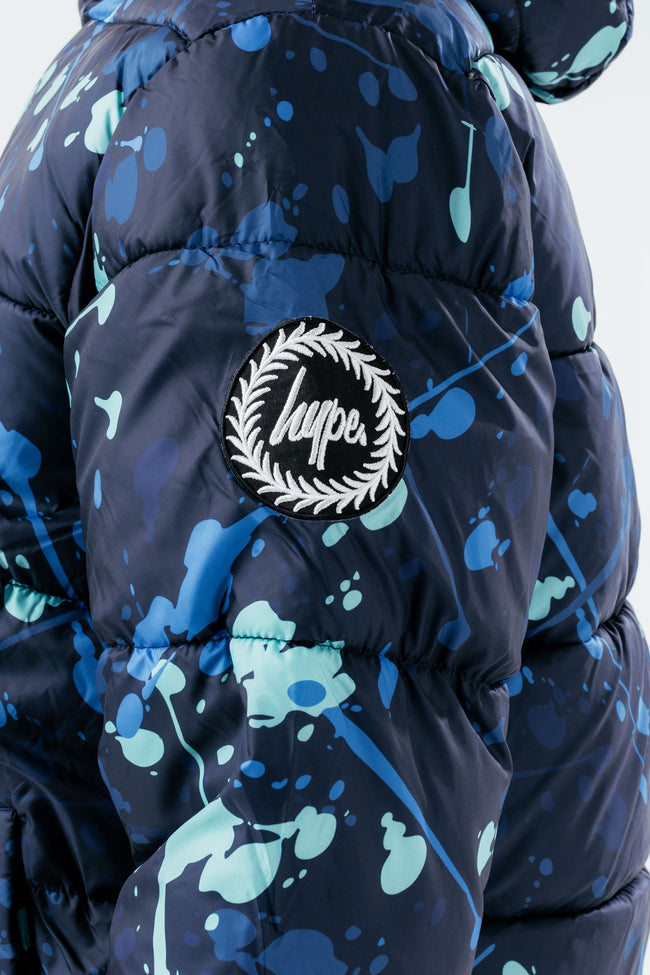 HYPE BLUE SPLAT BOYS PUFFER JACKET