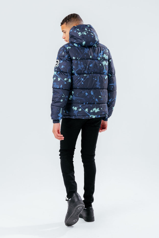 HYPE BLUE SPLAT BOYS PUFFER JACKET