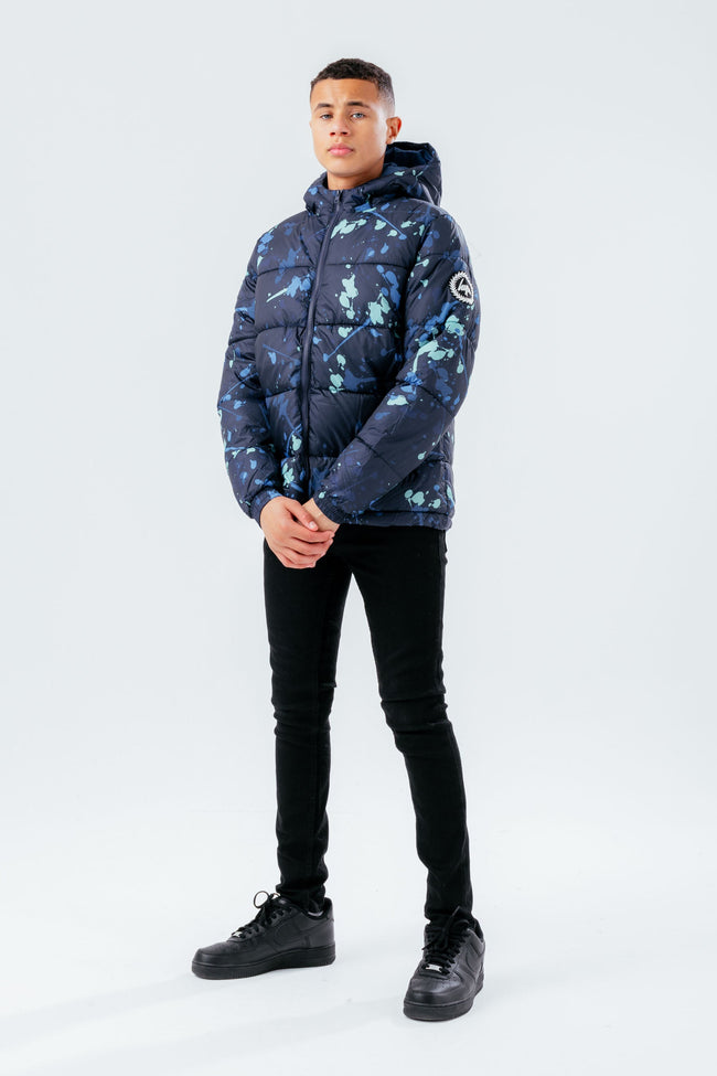 HYPE BLUE SPLAT BOYS PUFFER JACKET