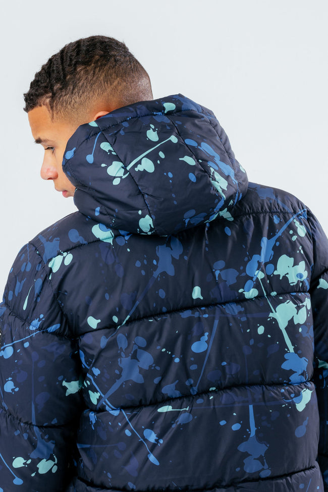 HYPE BLUE SPLAT BOYS PUFFER JACKET