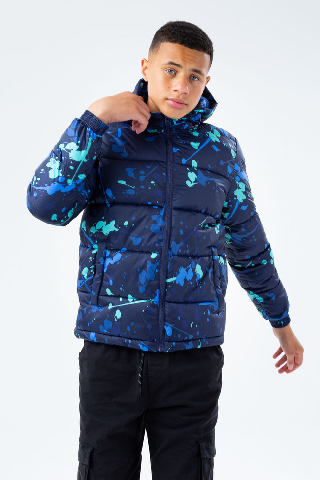 HYPE BLUE SPLAT BOYS PUFFER JACKET