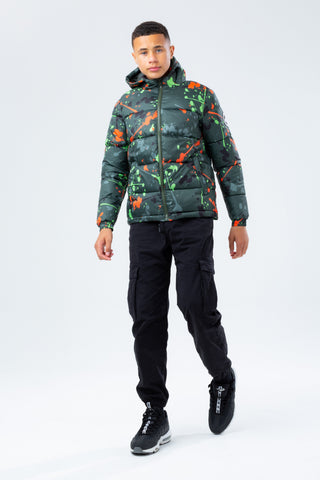 HYPE GREEN SPLAT BOYS PUFFER JACKET