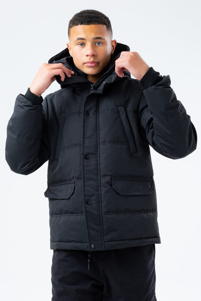 HYPE BLACK HOOD BOYS PUFFER JACKET