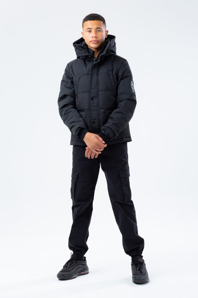 HYPE BLACK HOOD BOYS PUFFER JACKET