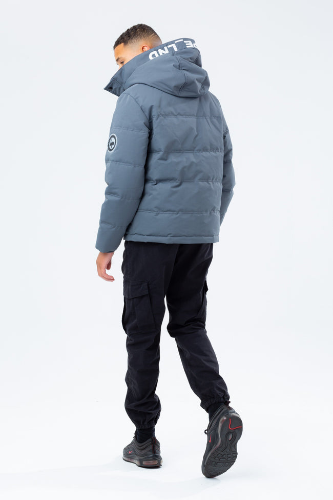 HYPE GREY HOOD BOYS PUFFER JACKET