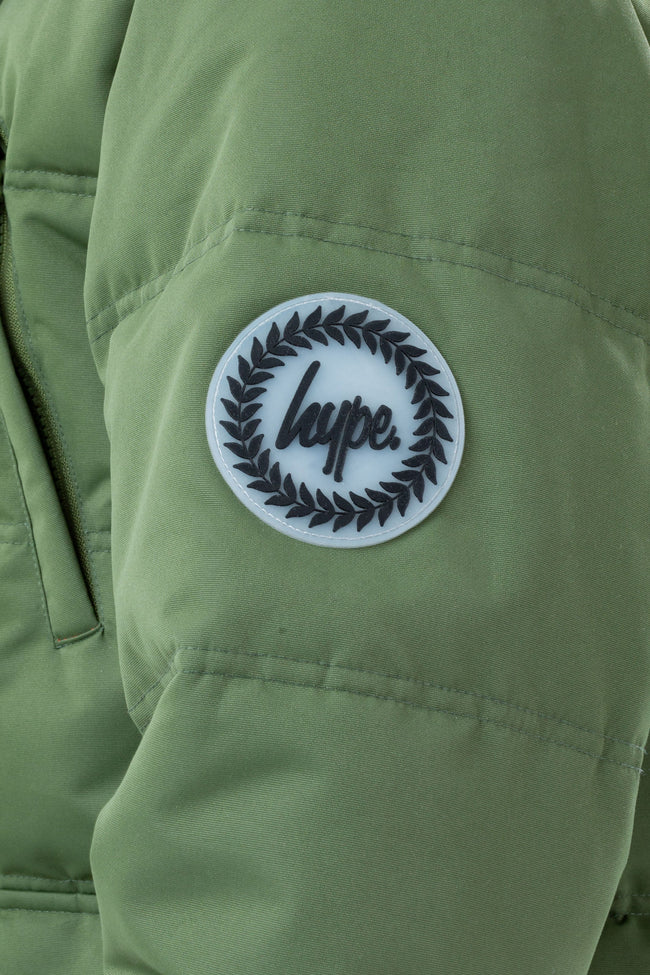 HYPE KHAKI HOOD BOYS PUFFER JACKET