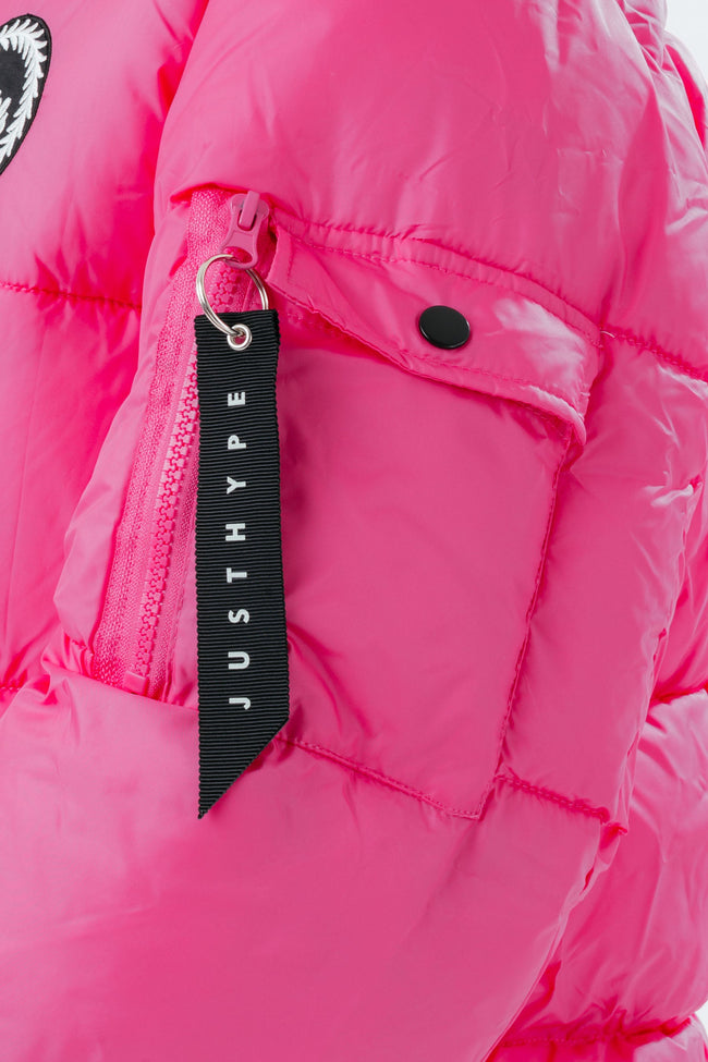 HYPE FUCHSIA GIRLS EXPLORER JACKET WITH PINK FUR