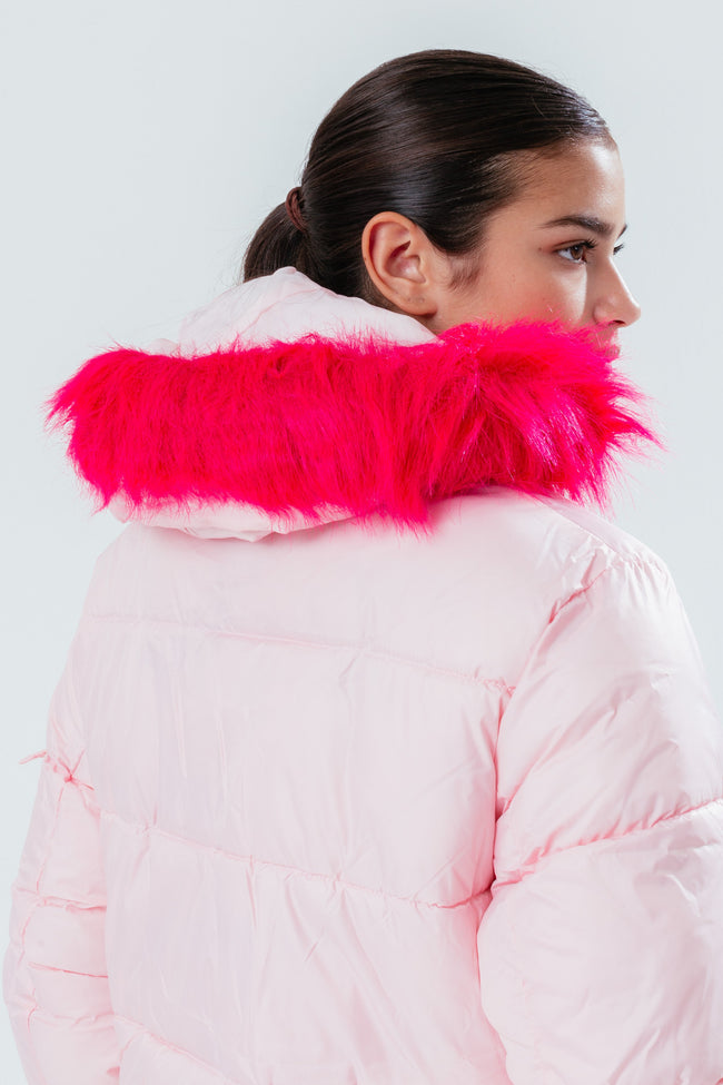 HYPE PALE PINK GIRLS EXPLORER JACKET WITH PINK FUR