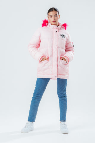 HYPE PALE PINK GIRLS EXPLORER JACKET WITH PINK FUR