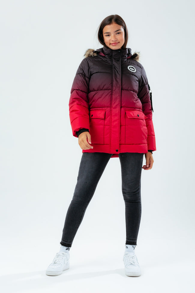 HYPE RED FADE GIRLS EXPLORER JACKET