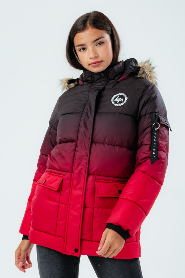 HYPE RED FADE GIRLS EXPLORER JACKET