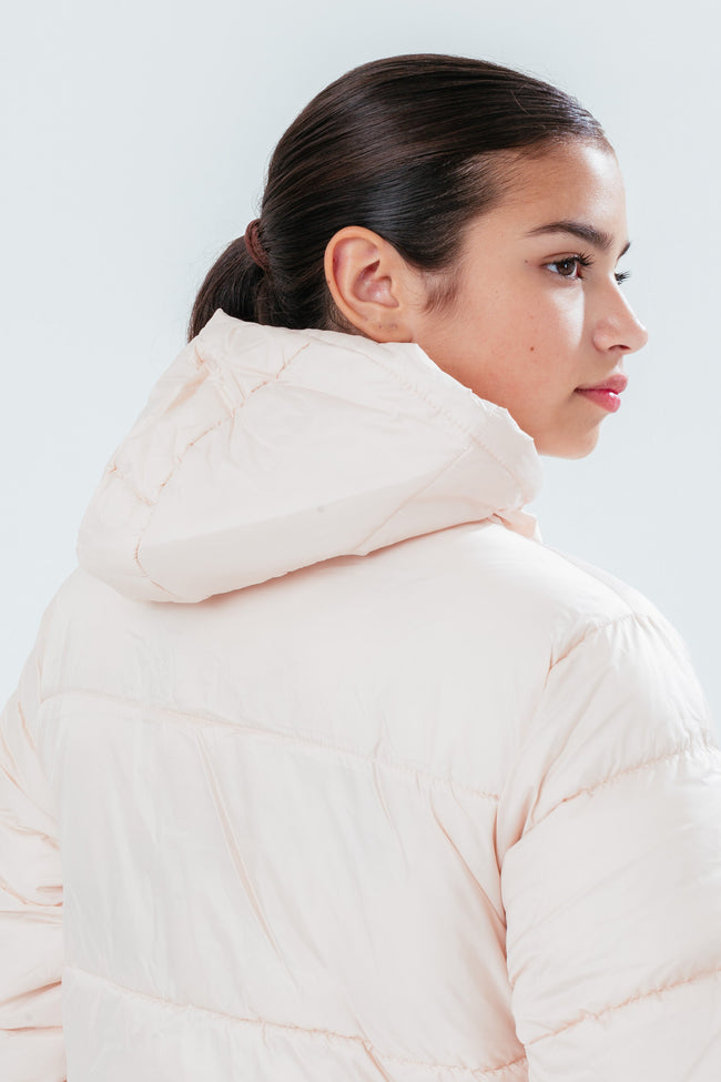 HYPE PALE PINK GIRLS CROPPED PUFFER JACKET