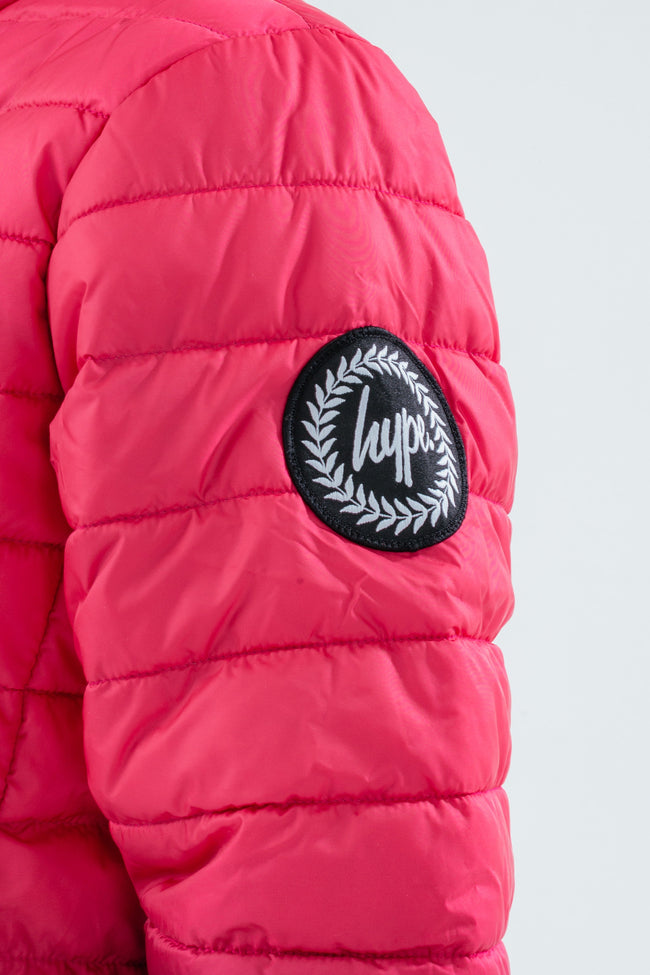 HYPE PINK FADE GIRLS PUFFER JACKET