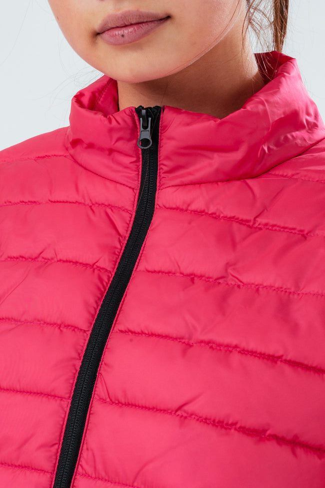 HYPE PINK FADE GIRLS PUFFER JACKET