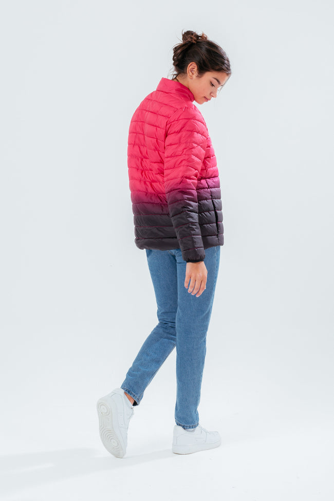 HYPE PINK FADE GIRLS PUFFER JACKET