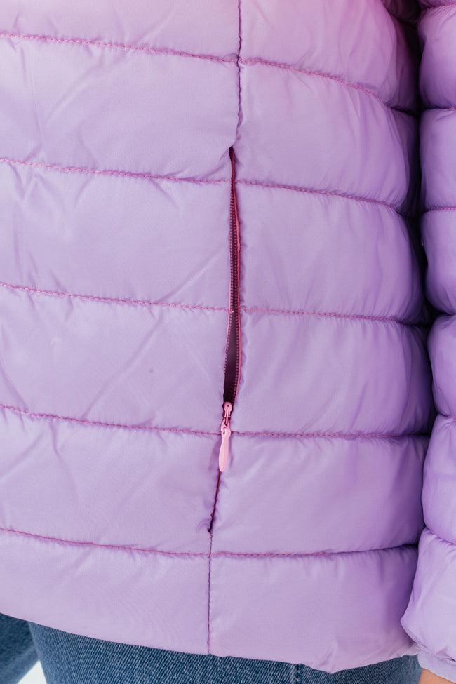 HYPE LILAC FADE GIRLS PUFFER JACKET