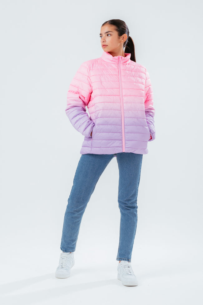 HYPE LILAC FADE GIRLS PUFFER JACKET