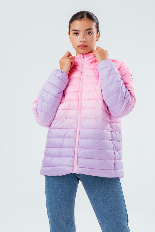 HYPE LILAC FADE GIRLS PUFFER JACKET