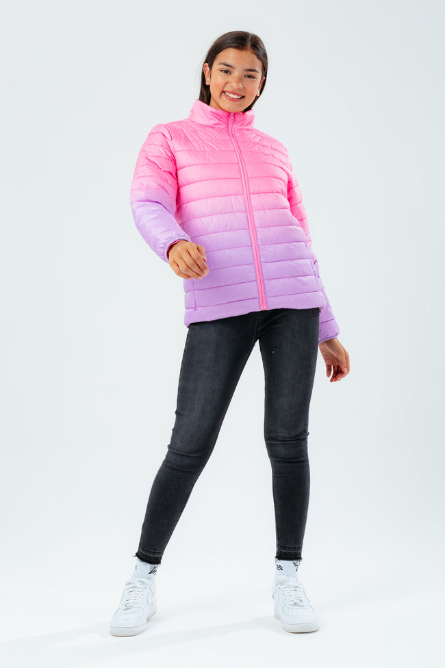 HYPE LILAC FADE GIRLS PUFFER JACKET