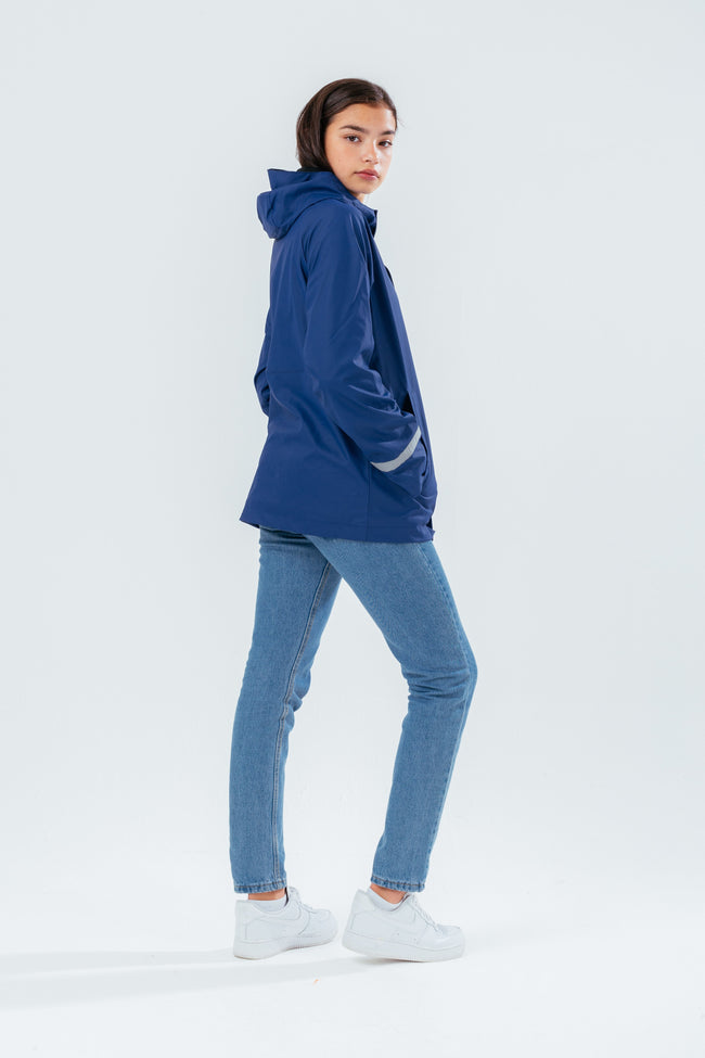 HYPE NAVY SCRIPT GIRLS RAIN COAT