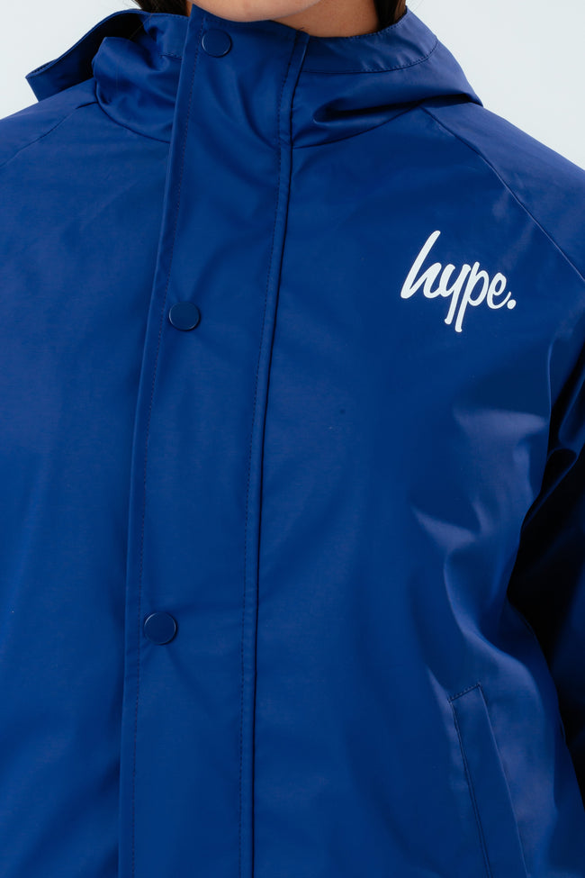 HYPE NAVY SCRIPT GIRLS RAIN COAT