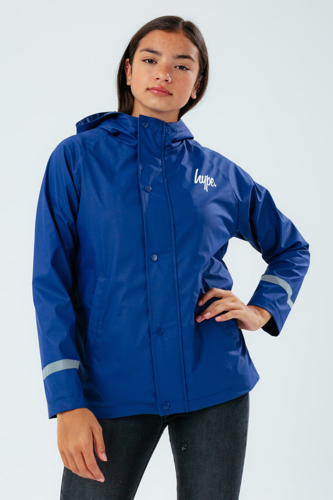 HYPE NAVY SCRIPT GIRLS RAIN COAT