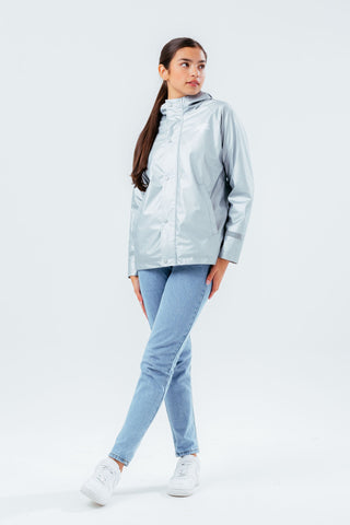 HYPE GREY SCRIPT GIRLS RAIN COAT