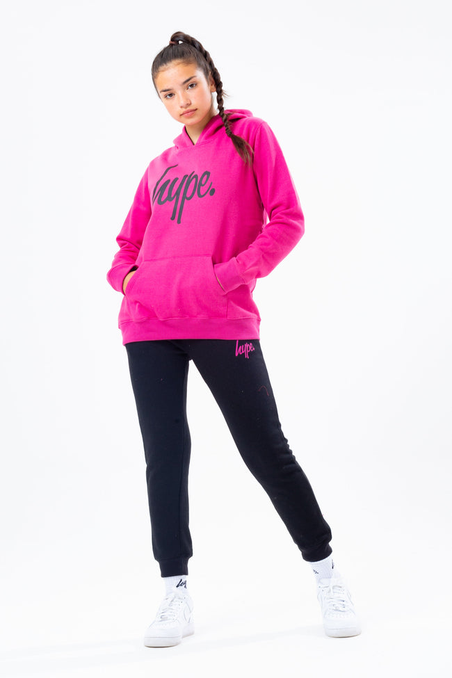 HYPE PINK HOODIE BLACK KIDS JOGGER SET