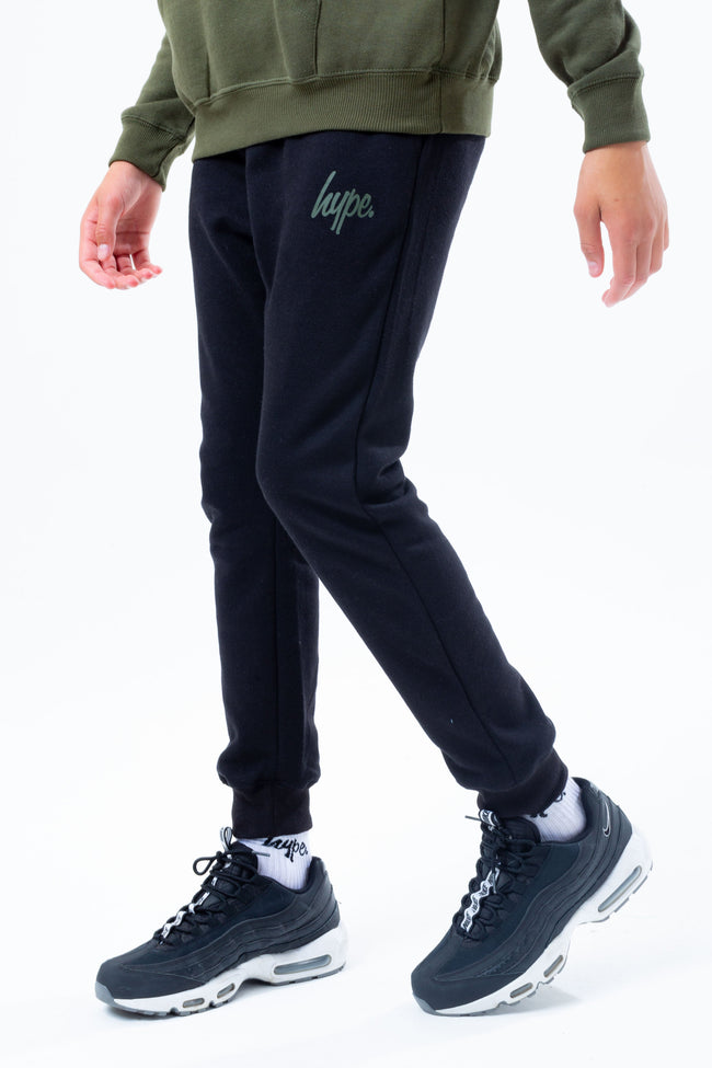 HYPE KHAKI HOODIE AND BLACK KIDS JOGGER SET