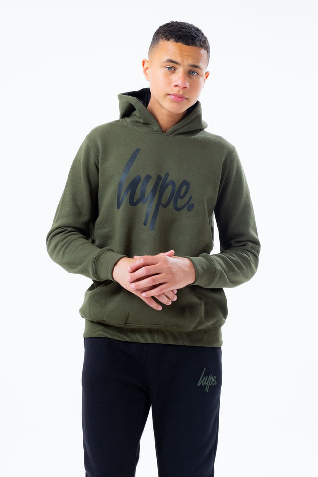 HYPE KHAKI HOODIE AND BLACK KIDS JOGGER SET