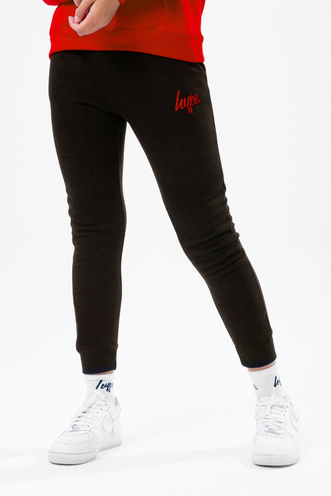 HYPE RED HOODIE BLACK KIDS JOGGER SET