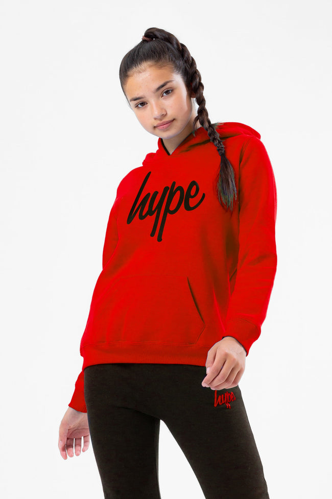 HYPE RED HOODIE BLACK KIDS JOGGER SET