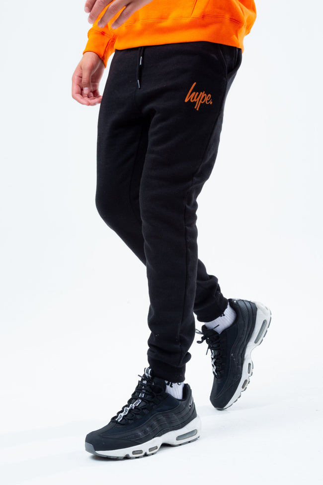 HYPE ORANGE HOODIE BLACK KIDS JOGGER SET