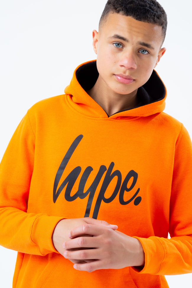 HYPE ORANGE HOODIE BLACK KIDS JOGGER SET