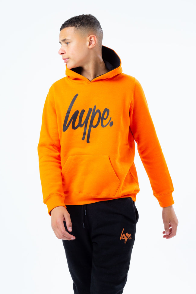 HYPE ORANGE HOODIE BLACK KIDS JOGGER SET