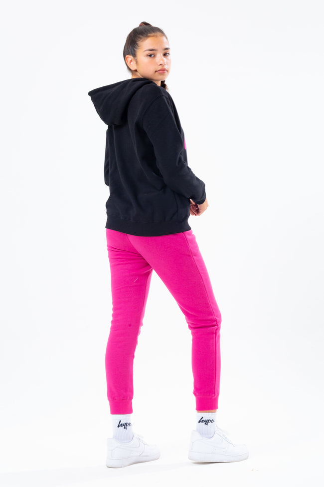 HYPE BLACK HOODIE AND PINK GIRLS JOGGER SET