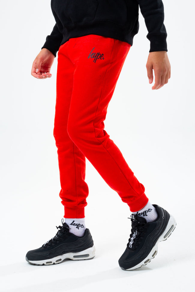 HYPE BLACK HOODIE AND RED KIDS JOGGER SET