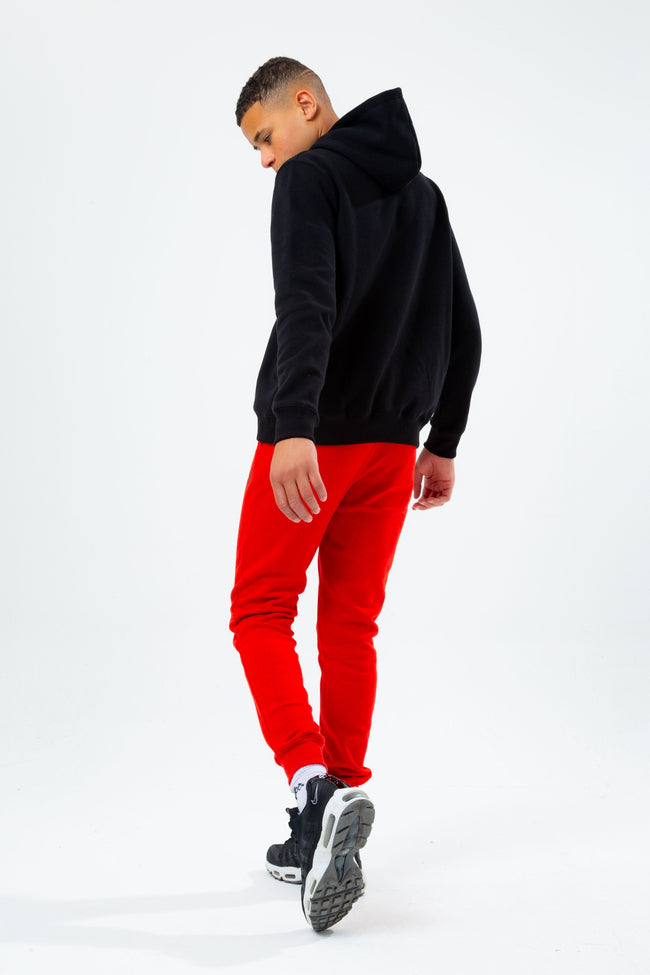 HYPE BLACK HOODIE AND RED KIDS JOGGER SET