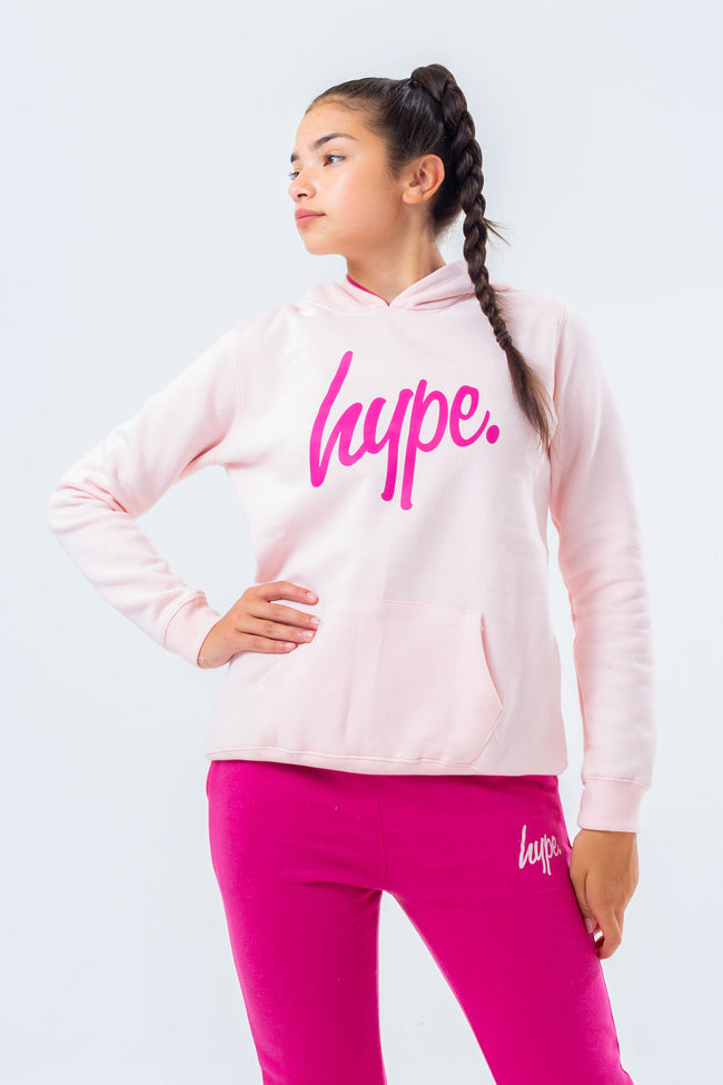 HYPE LIGHT PINK HOODIE AND DARK PINK GIRLS JOGGER SET