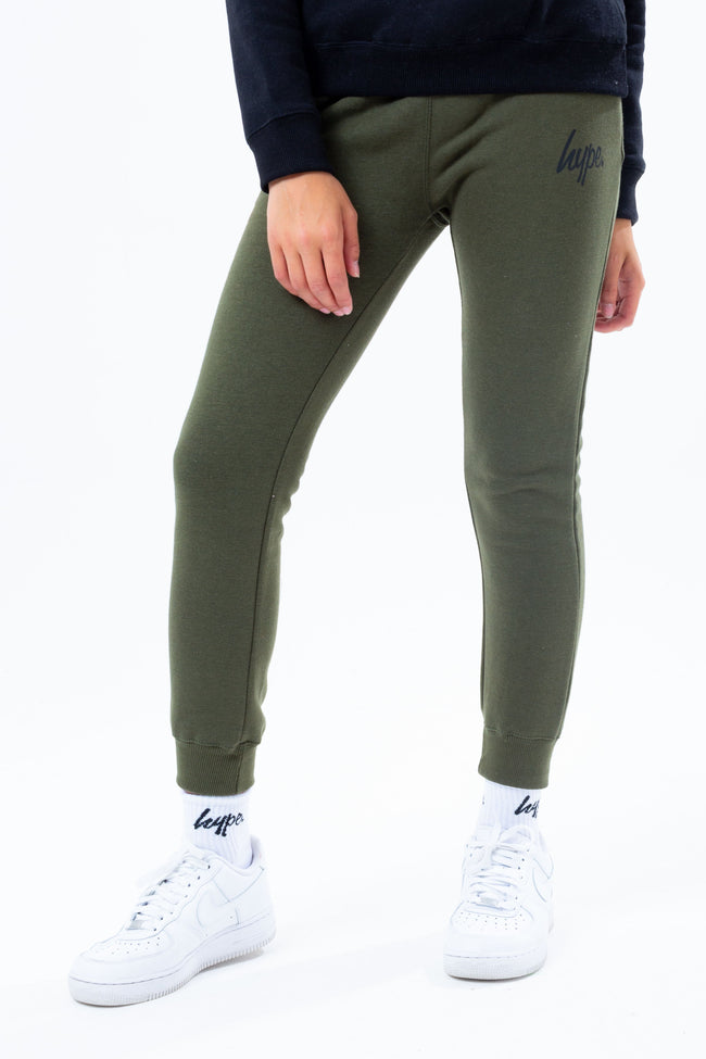 HYPE BLACK HOODIE AND KHAKI GIRLS JOGGER SET