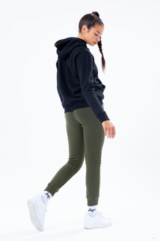 HYPE BLACK HOODIE AND KHAKI GIRLS JOGGER SET