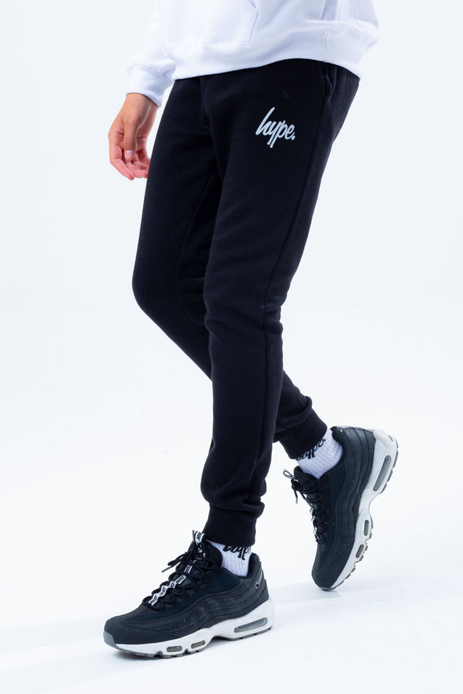 HYPE WHITE HOODIE AND BLACK BOYS JOGGER SET