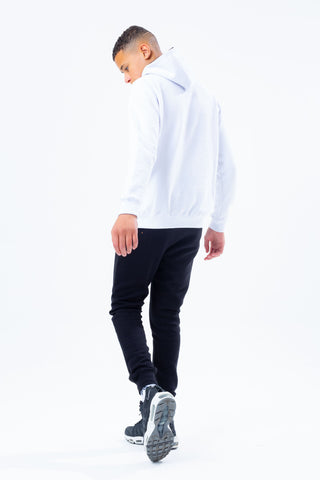 HYPE WHITE HOODIE AND BLACK BOYS JOGGER SET