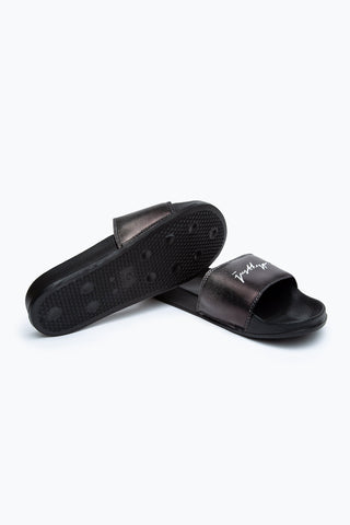 HYPE UNISEX CHARCOAL SPECKLE FADE SLIDERS