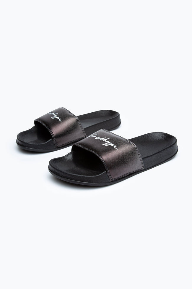 HYPE UNISEX CHARCOAL SPECKLE FADE SLIDERS